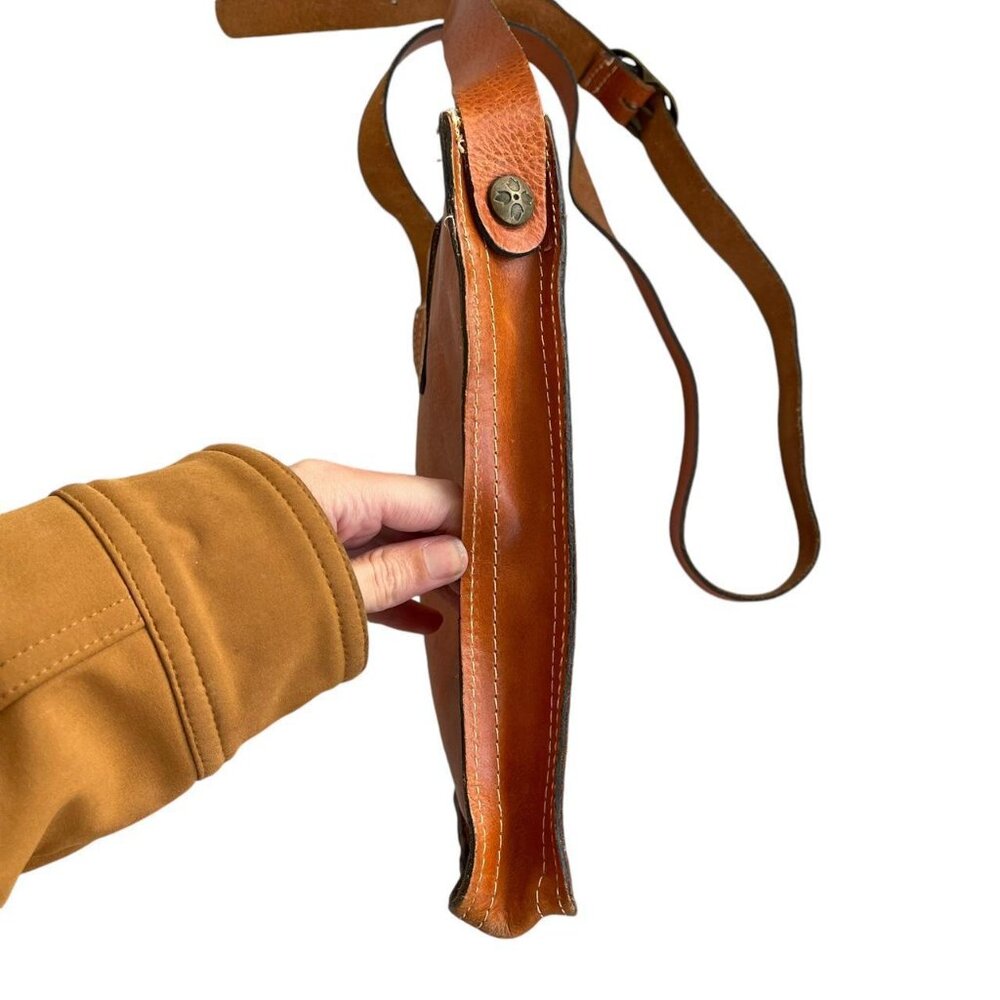 🤎 Patricia Nash Venezia Heritage Brown Italian Leather Crossbody Bag - Picture 3 of 8